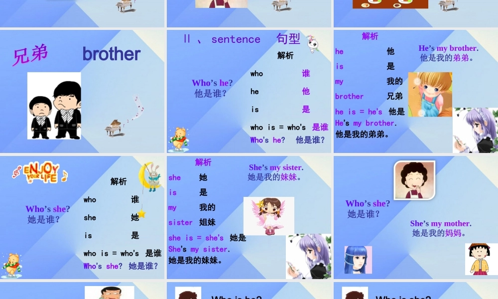 三年级英语上册 Unit 5 My family Part B课件2 （新版）闽教版-闽教版小学三年级上册英语课件