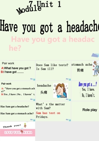 三年级英语上册 Unit 1 Have you got a headache课件 外研版（一起）-外研版小学三年级上册英语课件