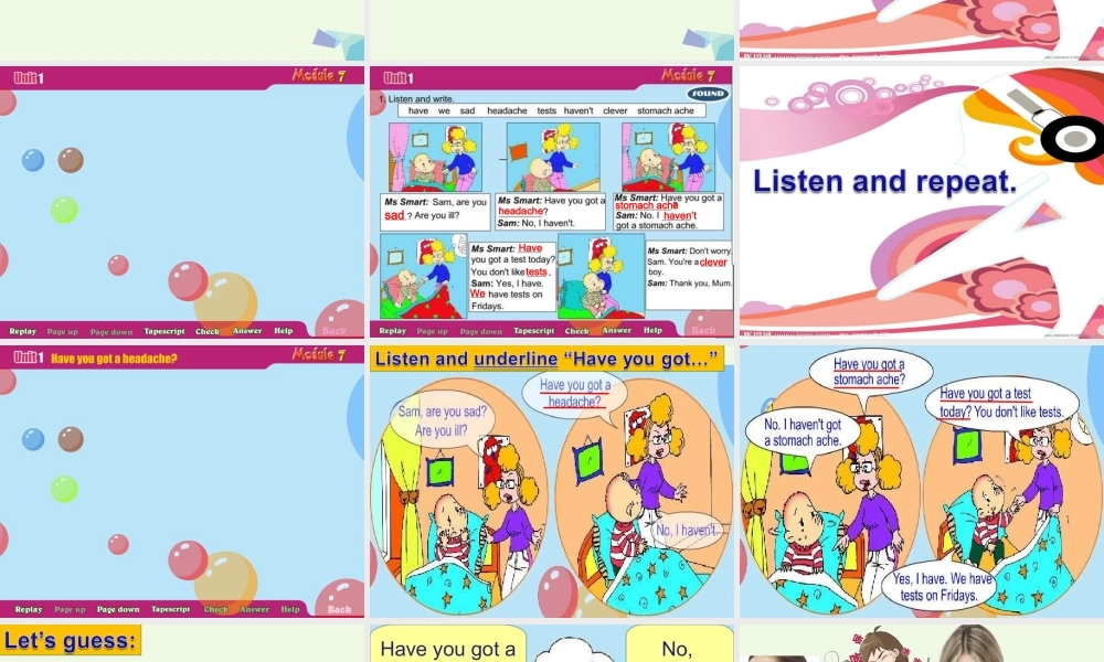 三年级英语上册 Unit 1 Have you got a headache课件1 外研版（一起）-外研版小学三年级上册英语课件