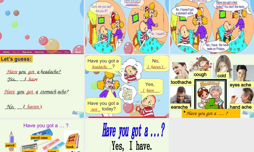 三年级英语上册 Unit 1 Have you got a headache课件2 外研版（一起）-外研版小学三年级上册英语课件