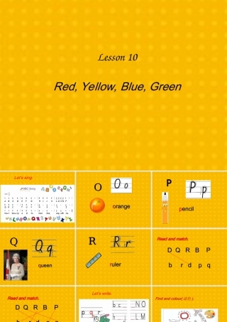 三年级英语上册 Unit 2 Friends and Colours Lesson lesson 10 red yellow blue green课件 冀教版（三起）-冀教版小学三年级上册英语课件