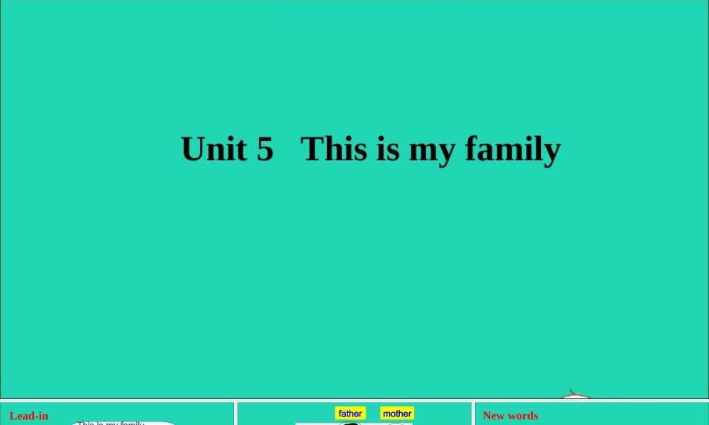 三年级英语上册 Unit 5 This is my family课件+素材 湘少版