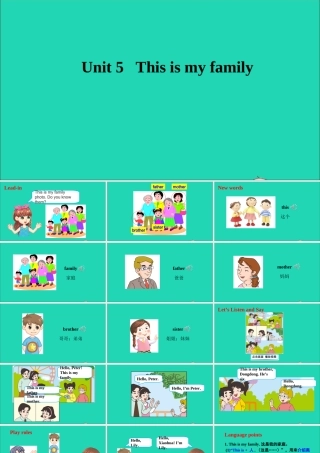 三年级英语上册 Unit 5 This is my family课件+素材 湘少版