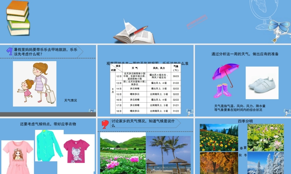 三年级科学下册 第五单元 观测天气 19 天气和气候课件 苏教版-苏教版小学三年级下册自然科学课件