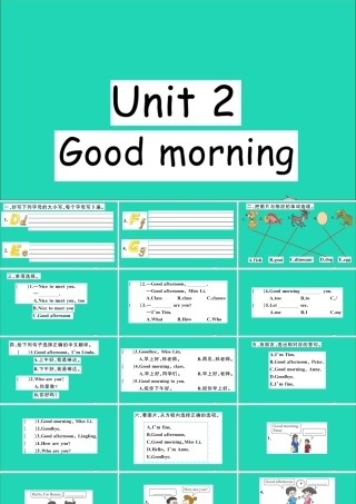 三年级英语上册 Unit 2 Good morning作业课件 湘少版-湘少版小学三年级上册英语课件