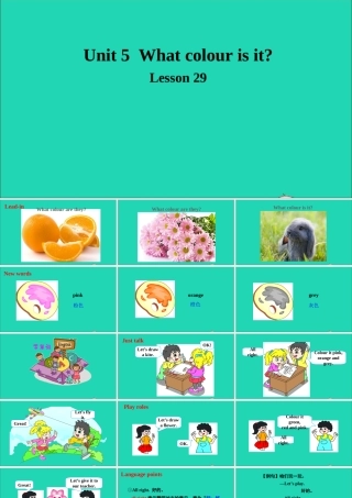 三年级英语上册 Unit 5 What colour is it Lesson 29课件+素材 人教精通版（三起）