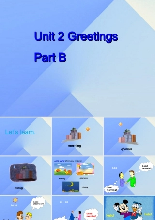 三年级英语上册 Unit 2 Greetings Part B课件2 （新版）闽教版-闽教版小学三年级上册英语课件
