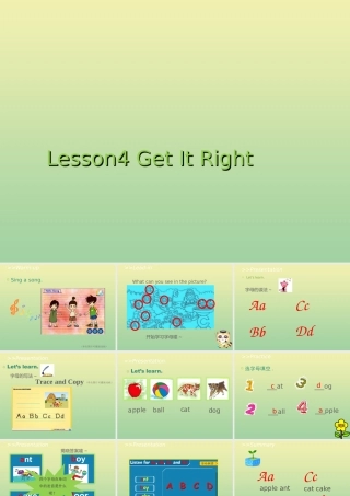 三年级英语上册 Unit 1 Hello Lesson 4 Get It Right教学课件 北师大版（三起）-北师大版小学三年级上册英语课件