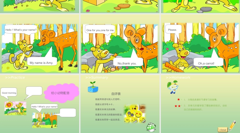 三年级英语上册 Unit 1 Hello Lesson 6 Round Up教学课件 北师大版（三起）-北师大版小学三年级上册英语课件