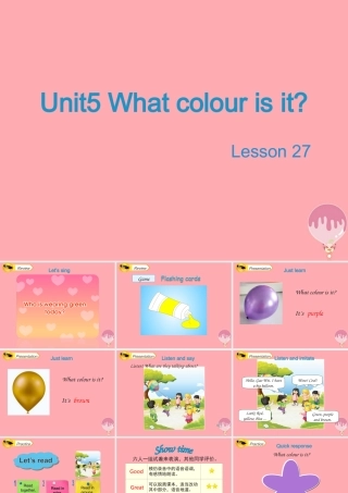 三年级英语上册 Unit 5 What colour is it（Lesson 27）教学课件 人教精通版-人教版小学三年级上册英语课件