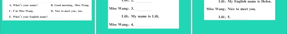 三年级英语上册 Unit 3 What's your name第二课时作业课件 湘少版（三起）-湘少版小学三年级上册英语课件