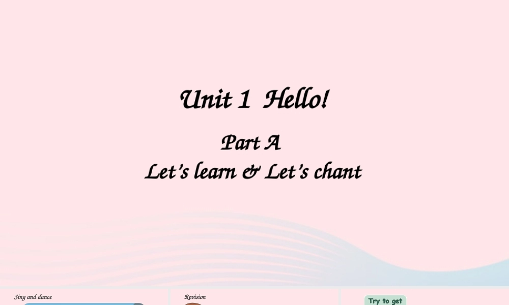 三年级英语上册 Unit 1 Hello Part A 第2课时上课课件+素材 人教PEP