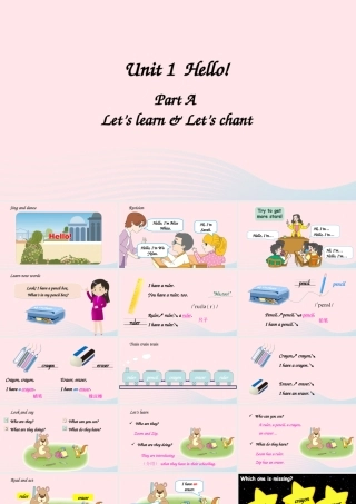 三年级英语上册 Unit 1 Hello Part A 第2课时上课课件+素材 人教PEP