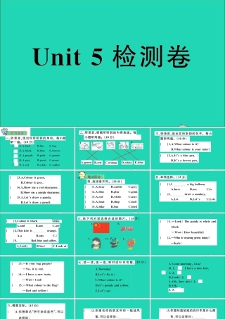 三年级英语上册 Unit 5 What colour is it检测课件+素材 人教精通版（三起）