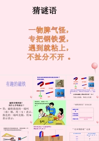 三年级科学下册 第一单元 第5课《有趣的磁铁》课件3 青岛版五四制-青岛版小学三年级下册自然科学课件