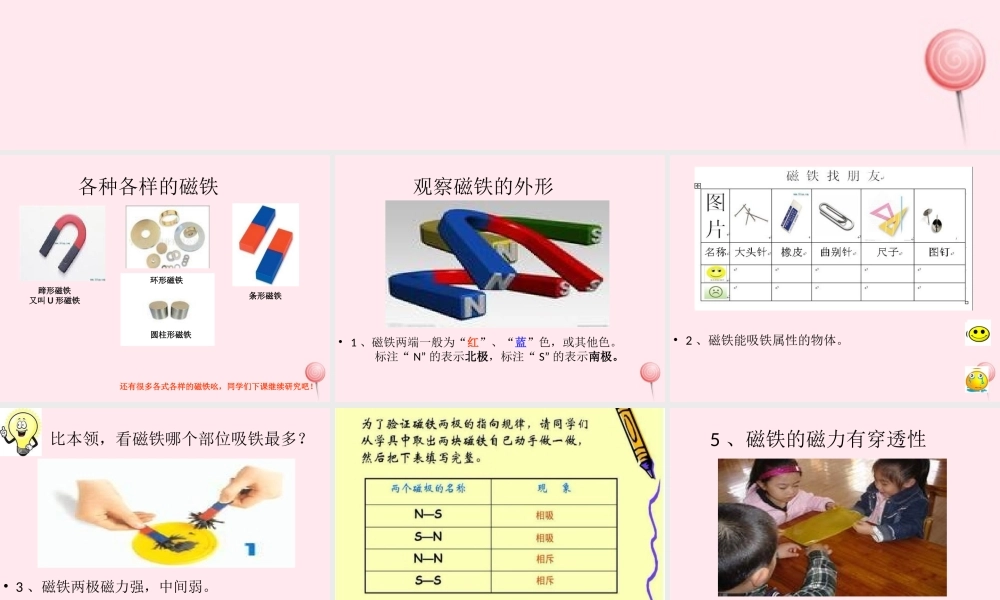 三年级科学下册 第一单元 第5课《有趣的磁铁》课件4 青岛版五四制-青岛版小学三年级下册自然科学课件
