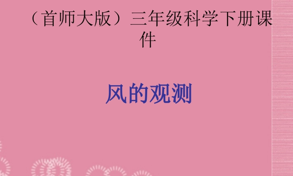 三年级科学下册 风的观测 1课件 首师大版