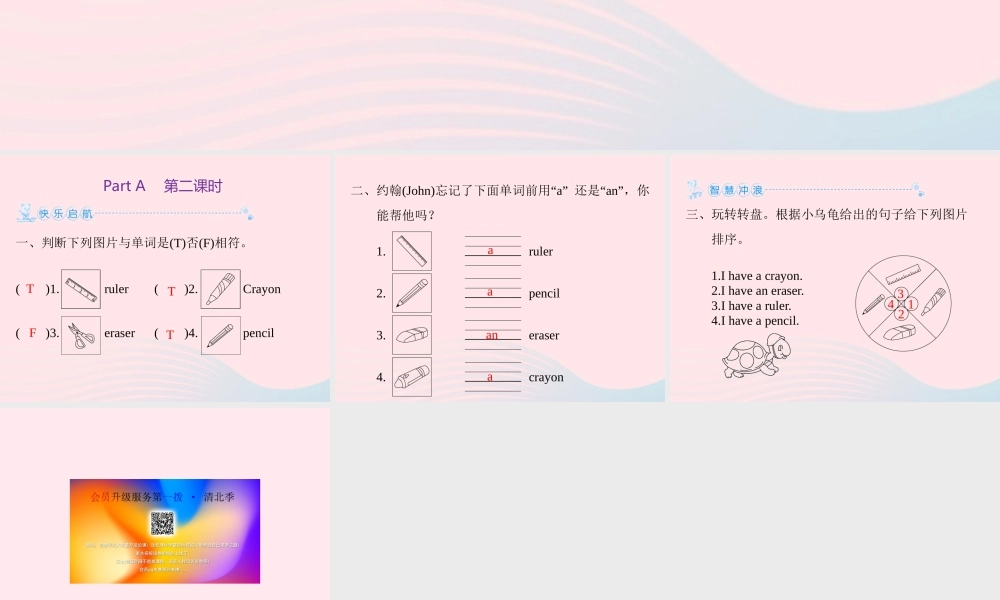 三年级英语上册 Unit 1 Hello Part A（第2课时）课件 人教PEP版-人教PEP小学三年级上册英语课件