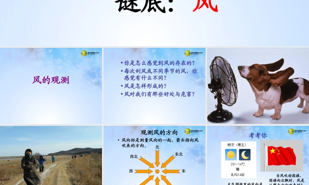 三年级科学下册 风的观测课件1 大象版