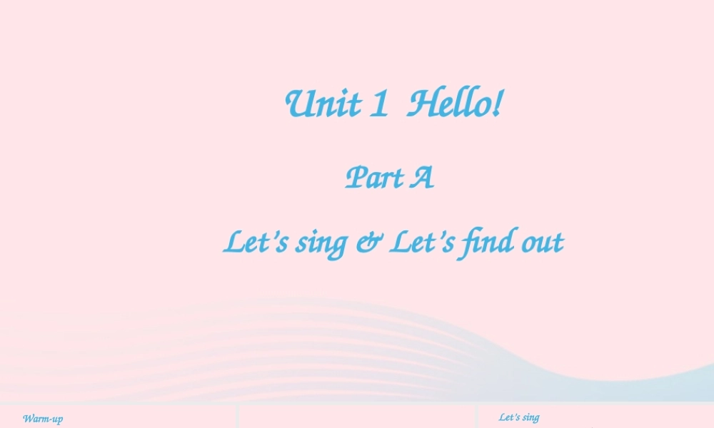 三年级英语上册 Unit 1 Hello Part A第3课时备用课件+素材 人教PEP