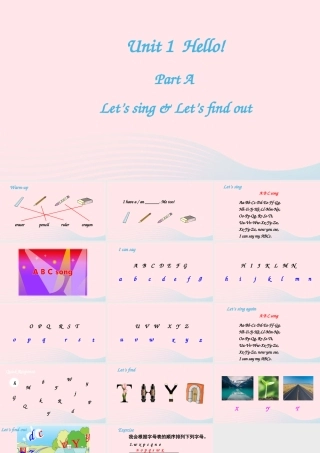 三年级英语上册 Unit 1 Hello Part A第3课时备用课件+素材 人教PEP