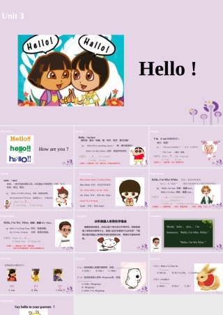 三年级英语上册 Unit 1 Hello part A课件 人教PEP版-人教PE级上册英语课件