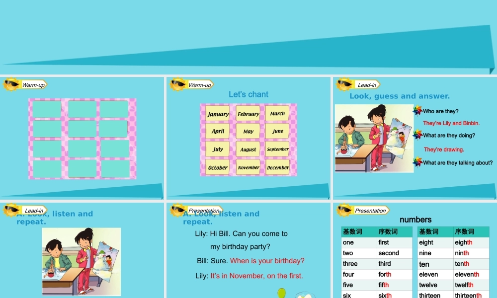 三年级英语上册 Unit 6 Birthdays（Lesson 2）课件 人教新起点-人教新起点小学三年级上册英语课件