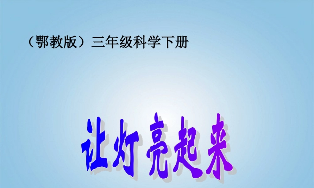 三年级科学下册 让灯亮起来2课件 鄂教版
