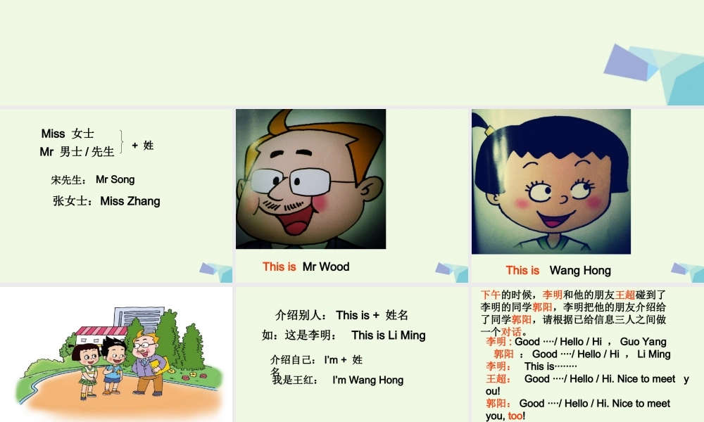 三年级英语上册 Unit 2 Lesson 1 This is WangHong课件2 鲁科版-鲁科版小学三年级上册英语课件