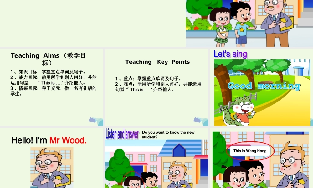 三年级英语上册 Unit 2 Lesson 1 This is WangHong课件3 鲁科版-鲁科版小学三年级上册英语课件