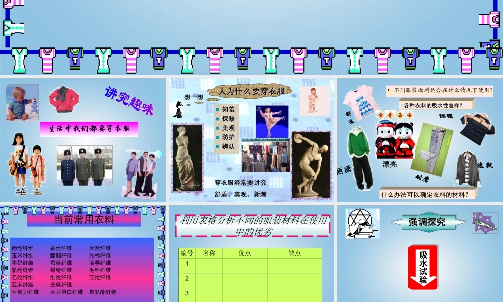 三年级科学下册 衣料的吸水性1课件 鄂教版