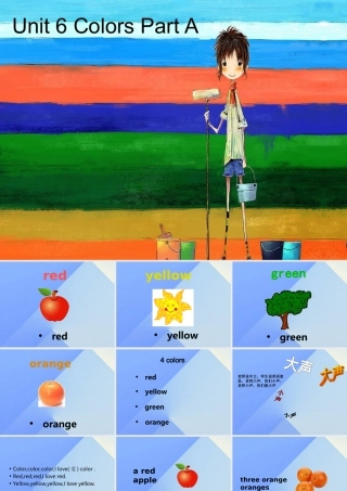 三年级英语上册 Unit 6 Colors Part A课件2 （新版）闽教版-闽教版小学三年级上册英语课件