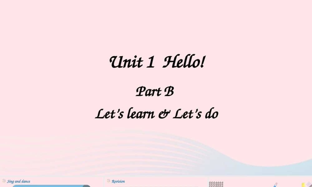 三年级英语上册 Unit 1 Hello Part B 第5课时上课课件+素材 人教PEP