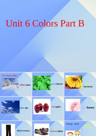 三年级英语上册 Unit 6 Colors Part B课件2 （新版）闽教版-闽教版小学三年级上册英语课件