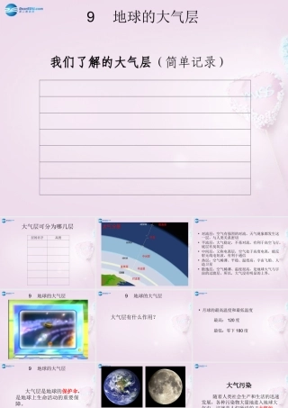 三年级科学下册《地球的大气层》课件 青岛版