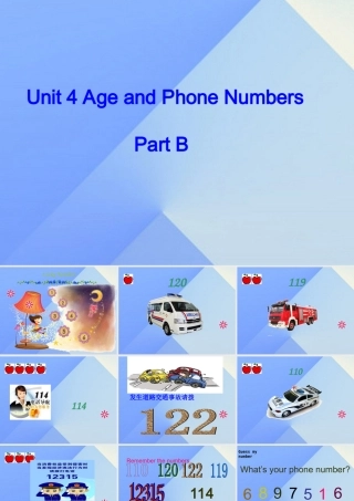 三年级英语上册 Unit 4 Age and phone numbers Part B课件1 （新版）闽教版-闽教版小学三年级上册英语课件