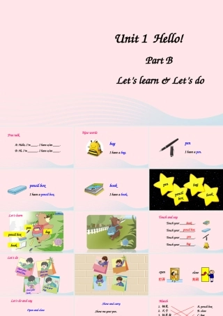 三年级英语上册 Unit 1 Hello Part B第1课时备用课件+素材 人教PEP