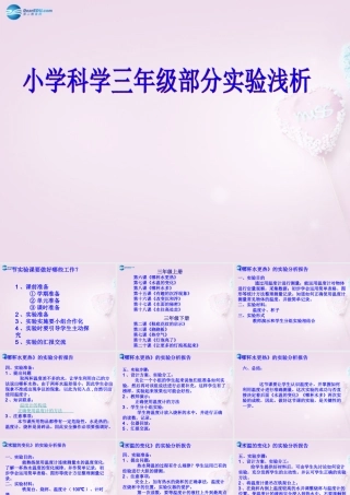 三年级科学下册《科学》部分实验浅析课件 青岛版