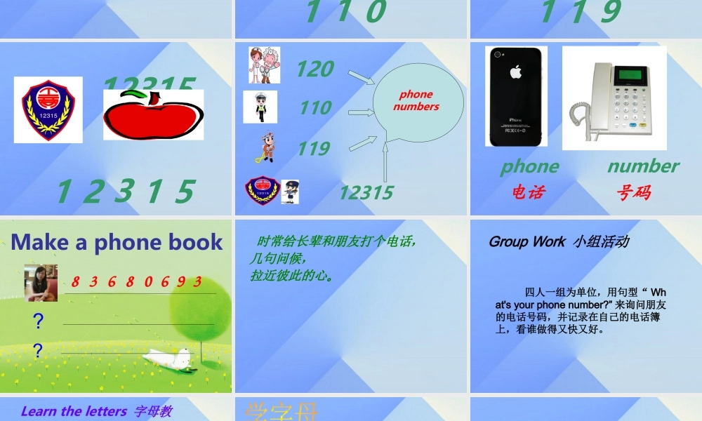 三年级英语上册 Unit 4 Age and phone numbers Part B课件2 （新版）闽教版-闽教版小学三年级上册英语课件