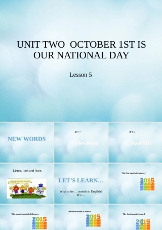 三年级英语上册 Unit 2 October 1st is our National Day Lesson 5课件 北京课改版-北京课改版小学三年级上册英语课件