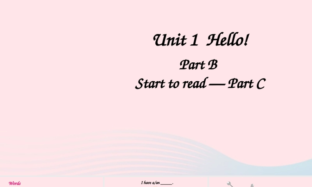 三年级英语上册 Unit 1 Hello Part B第3课时备用课件+素材 人教PEP