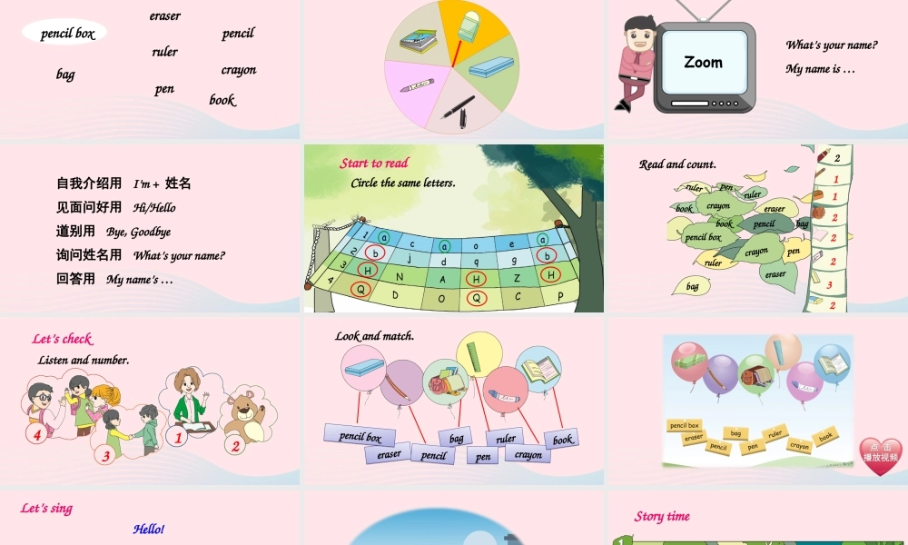三年级英语上册 Unit 1 Hello Part B第3课时备用课件+素材 人教PEP
