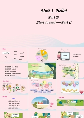 三年级英语上册 Unit 1 Hello Part B第3课时备用课件+素材 人教PEP