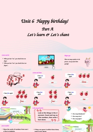 三年级英语上册 Unit 6 Happy birthday Part A 第2课时上课课件+素材 人教PEP