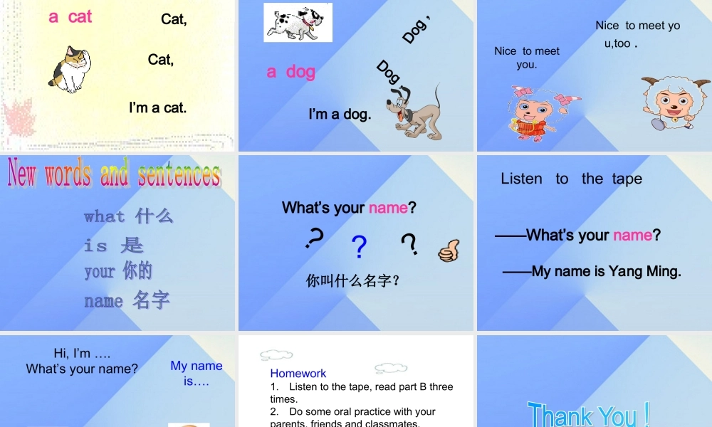 三年级英语上册 Unit 1 Hello Part B课件2 （新版）闽教版-闽教版小学三年级上册英语课件