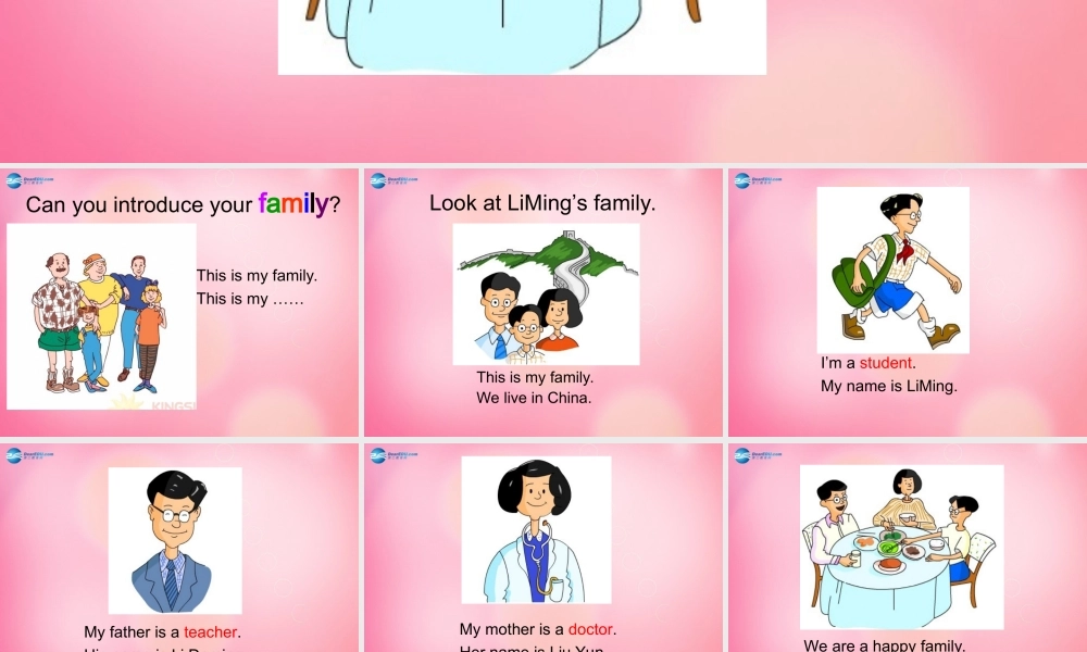 三年级英语上册 Unit 4 Family Lesson 20 Li Ming’s Family课件 冀教版（三起）-冀教版小学三年级上册英语课件