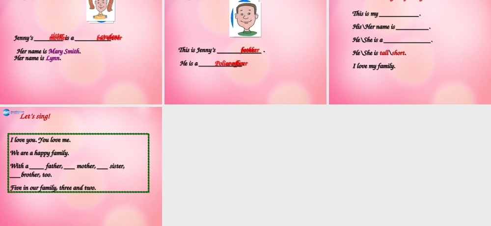 三年级英语上册 Unit 4 Family lesson 21 jenny’s family课件 冀教版（三起）-冀教版小学三年级上册英语课件