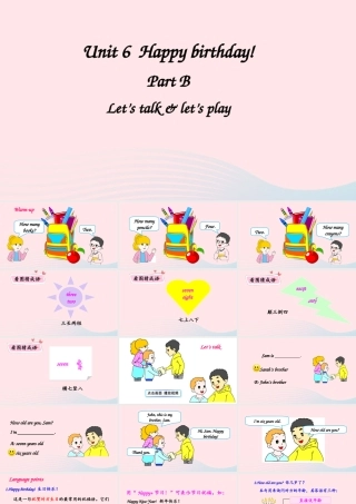 三年级英语上册 Unit 6 Happy birthday Part B 第2课时备用课件+素材 人教PEP