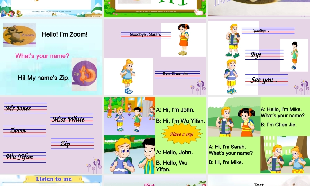 三年级英语上册 Unit 1 Hello课件1 人教PEP版-人教PEP小学三年级上册英语课件