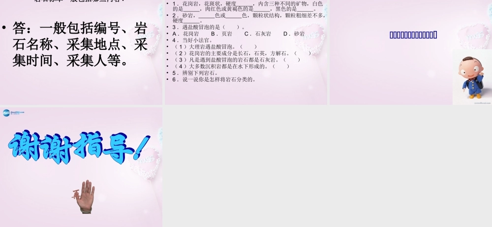 三年级科学下册《做个岩石百宝箱》课件1 青岛版